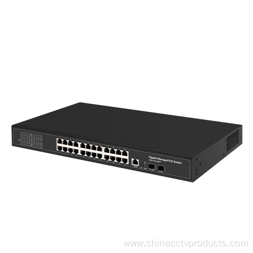 24Ports CCTV PoE Network Switch with Gigabit COMBO